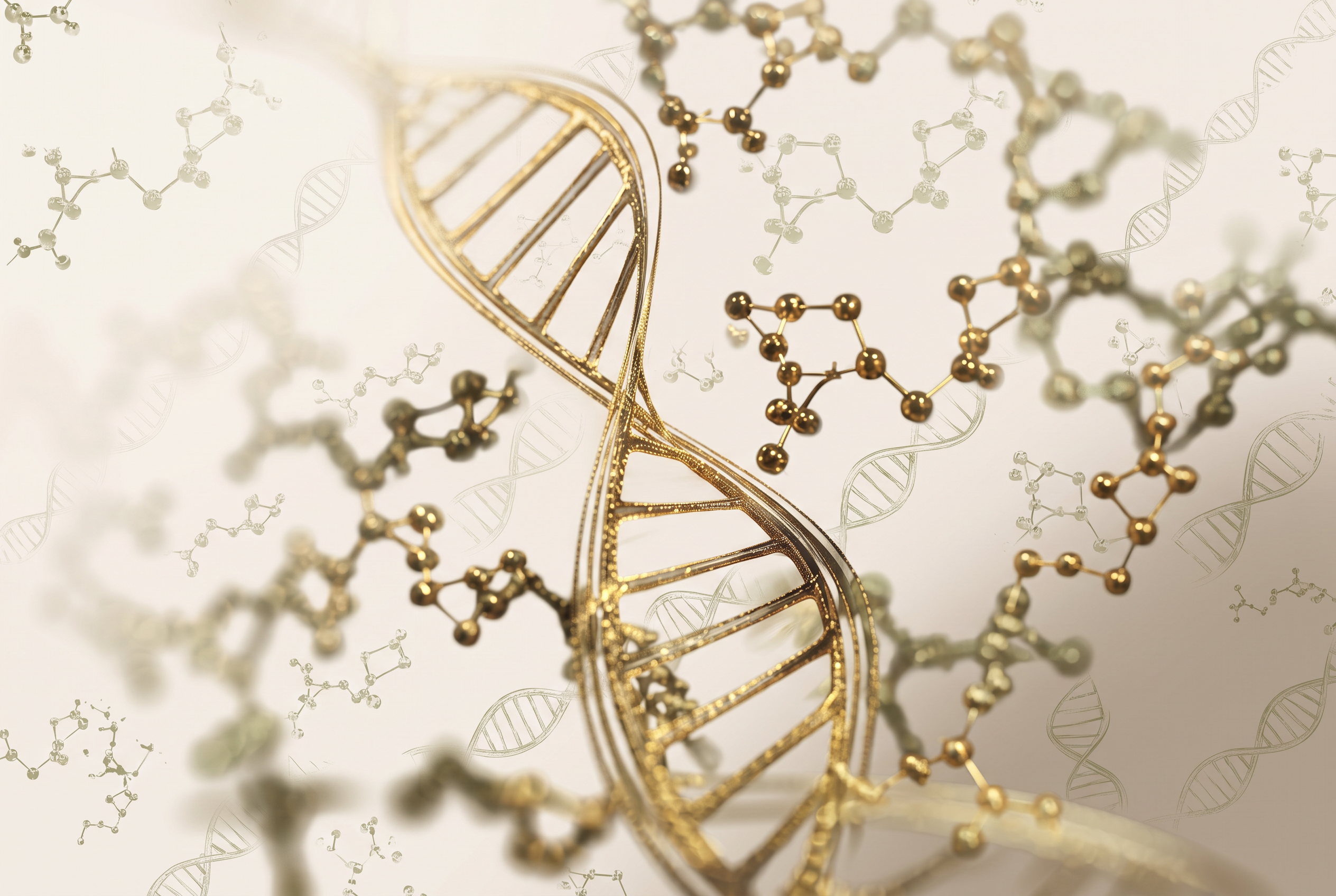 Gold molecular helix on a dark field